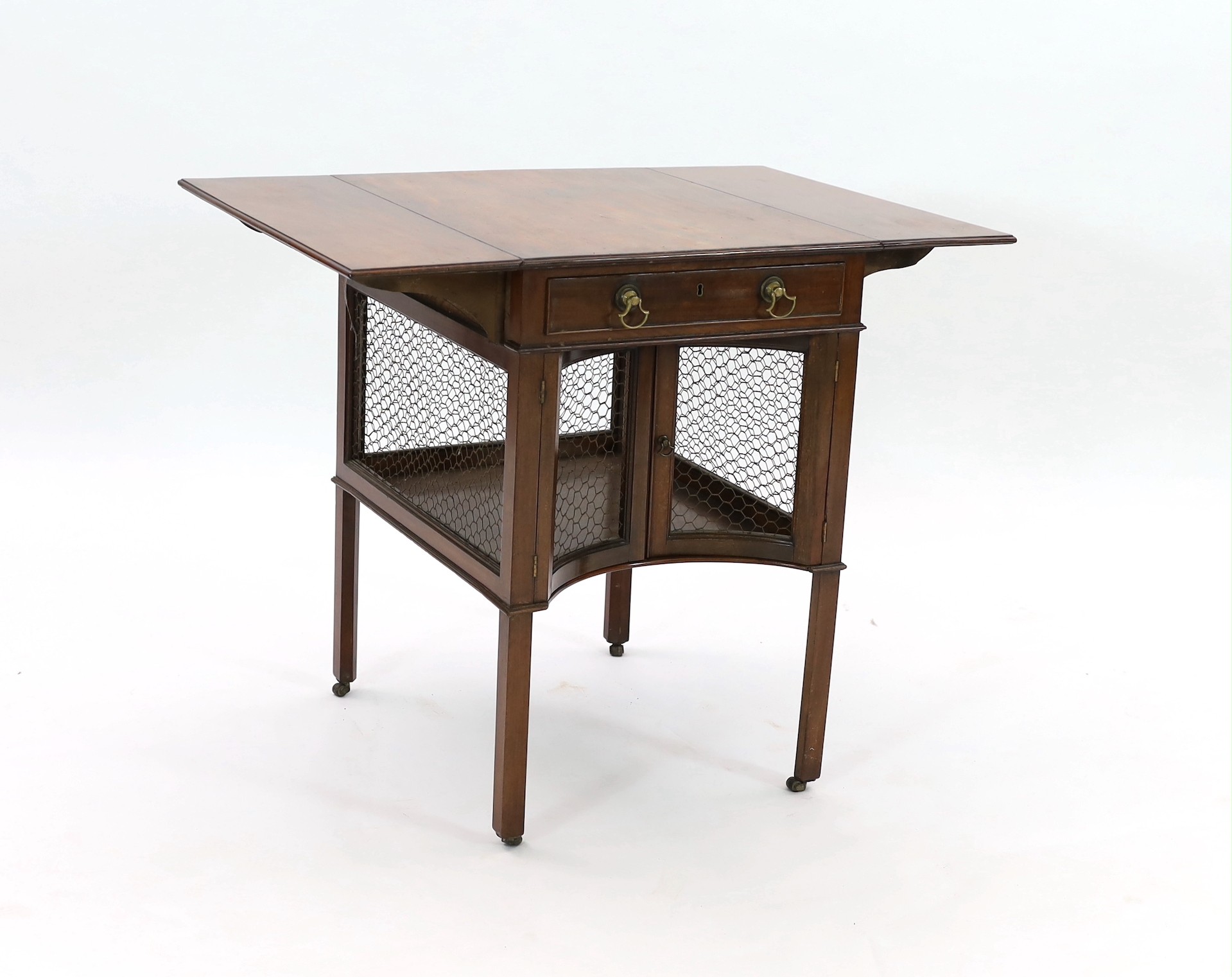 A George III mahogany Pembroke breakfast table, after a Chippendale design, W.49cm D.59cm H.72cm